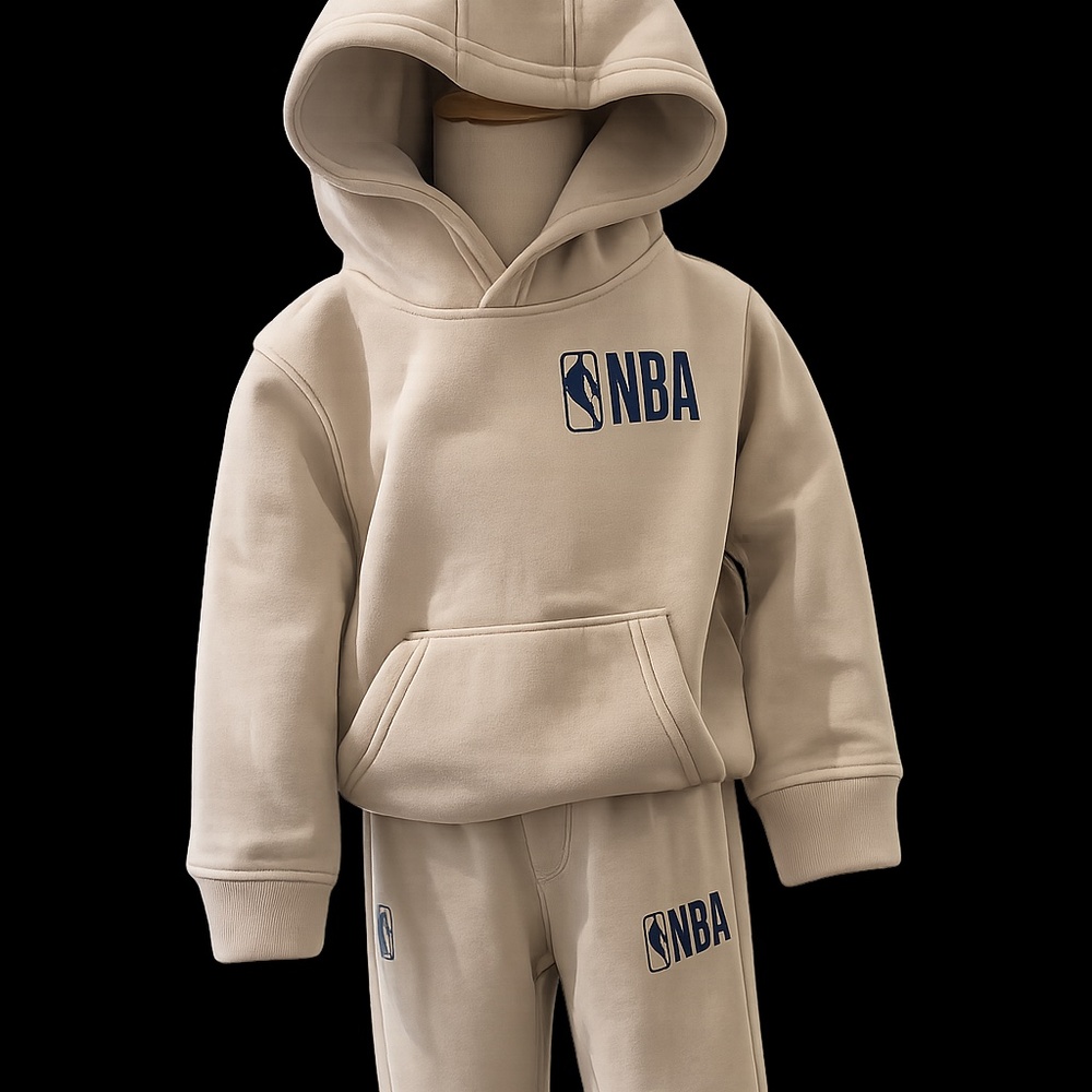 NBA Toddler Hoodie & Jogger Set – Size 4T – Tan/Beige